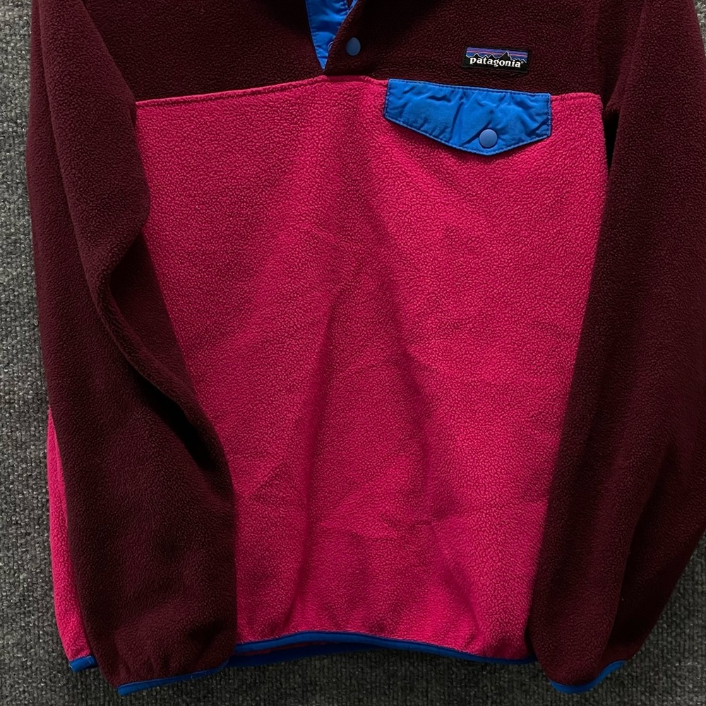 Patagonia Pink and Burgundy Fleece Pullover